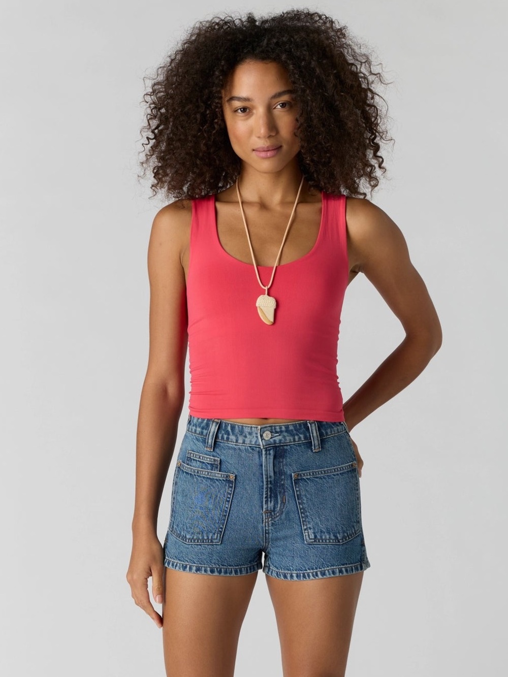 NWOT Free People Clean Lines Muscle Cami – Tart Berry Pink size x-small-Small